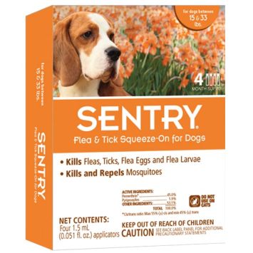 Sentry (Сентри) - Капли от блох, клещей и комаров для собак 7-15 кг (1.5 мл.)