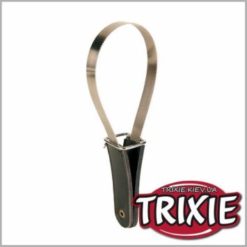 Trixie (Трикси) - Скребница с кожаной ручкой,25.5х8 cм