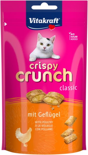 Vitakraft (Витакрафт) Crispy Crunch - Лакомство для кошек подушечки с мясом птиц, 60 г