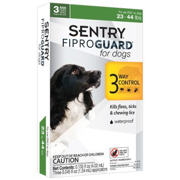 Sentry (Сентри) Fiproguard - Капли от блох, клещей и вшей для собак 10-20 кг, 1,34 мл