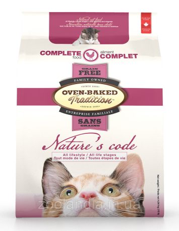 Oven-Baked (Овен Бекет) Nature’s Code Chicken - беззерновой Сухой корм для кошек со свежего мяса курицы