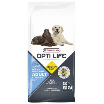 Opti Life (Опти Лай) Sterilised Light Medium & Maxi - Сухой корм для стерилизованных собак с лишним весом средних и крупных пород (курица)