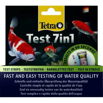 Tetra (Тетра) Pond Test 7in1 - Набор индикаторных тестов для пруда, для проверки показателей качества воды, 25шт