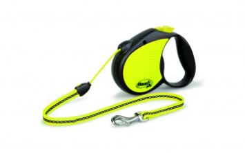 Flexi Neon M -Поводок-рулетка светоотражающая для собак до 20 кг, трос, 5 м