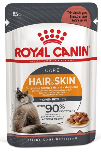 Royal Canin (Роял Канин) Hair & Skin- Консервированный корм для кошек старше 1 года для поддержания красоты шерсти, в соусе