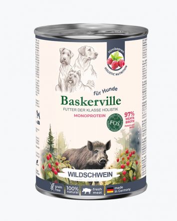 Baskerville (Баскервиль) Holistic Wild Boar - Консервированный корм для собак (дикий кабан/малина)