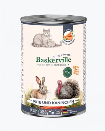 Baskerville (Баскервиль) Holistic Kitten & Mother - Консервированный корм для котят и кошек в период лактации (индейка/кролик)