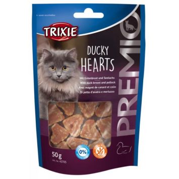 Trixie (Трикси) Premio - Лакомство Premio  Hearts утка и минтай для кошек, 50г