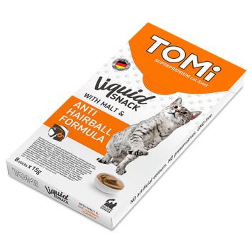 Tomi(Томи) Liquid Snack Malt & Hairball - Лакомство для кошек для вывода шерсти с солодом