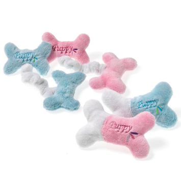 Flamingo Puppy Mini Bones Фламинго Паппи Мини Бонз игрушка для собак, 2 плюшевые косточки с пищалками на резинке
