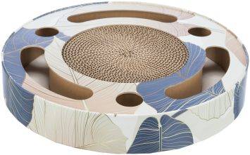 Trixie (Трикси) Барабан - Когтеточка с двумя шариками и кошачьей мятой, картон, (голубая)