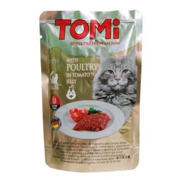 Tomi (Томи) Poultry in tomato jelly -  Влажный корм для кошек (птица в томатном желе), пауч