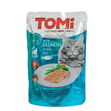 Tomi (Томи) Salmon in egg jelly -  Влажный корм для кошек (лосось в яичном желе), пауч