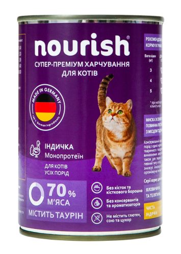 Nourish (Нориш) Консервированный корм для кошек (индейка монопротеин)