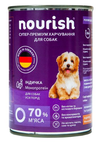 Nourish (Нориш) Консервированный корм для собак (индейка монопротеин)