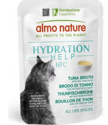 Almo Nature HFC Cat Hydration Help - Консервований корм для котів з бульйоном із тунця та філе тунця