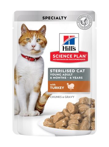 Hill's (Хиллс) Science Plan Young Adult Sterilised Влажный корм для стерилизованных молодых взрослых кошек, с индейкой, 85г