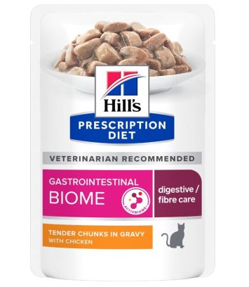 Hill's (Хиллс) Wet PD  Gastrointestinal Biome - Влажный корм-диета кошек для нормализации стула, развитие полезных бактерий, с курицей