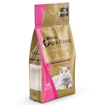 Pure Paws White Bentonite White Bentonite Baby Powder Scented - Наполнитель бентонитовый для кошачьих туалетов с ароматом Детской присыпки