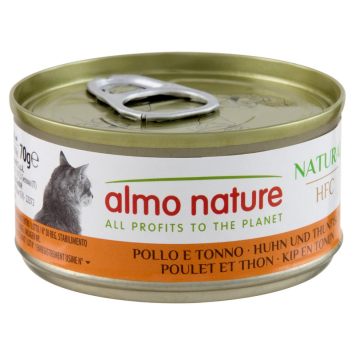 Almo Nature (Альмо Натюр) Natural Adult Cat Chicken&Tuna - Консервированный корм с курицей и тунцом для взрослых кошек (кусочки в желе)