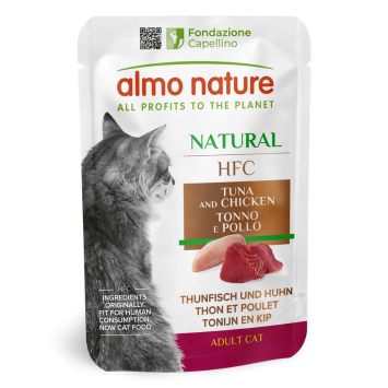 Almo Nature (Альмо Натюр) HFC Cat Natural - Влажный корм для кошек тунец и курица (пауч)