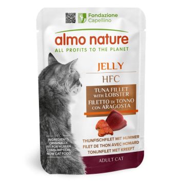 Almo Nature (Альмо Натюр) HFC Cat Jelly - Влажный корм для кошек с филе тунца и лобстер (пауч)