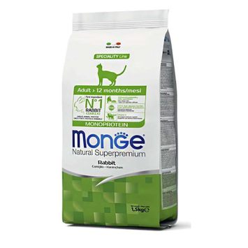 Monge (Монж) Cat Monoprotein Rabbit – Сухой монопротеиновый корм для взрослых котов (с кроликом)