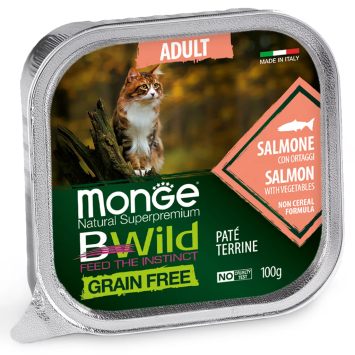 Monge (Монж) BWild Grain Free Wet Salmon Adult Cat - Влажный корм для взрослых кошек, лосось с овощами