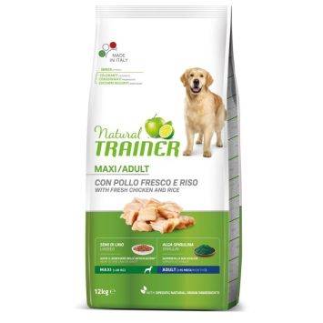 Trainer (Трейнер) Natural Super Adult Maxi Con Pollo Fresco, Riso & Aloe Vera - Сухой корм для собак крупных пород с курицей, рисом и Алоэ Вера