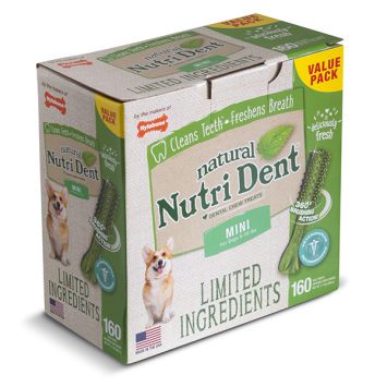 Nylabone Nutri Dent Natural НИЛАБОН НУТРИ ДЕНТ натуральное жевательное лакомство для чистки зубов для собак с люцерной, для собак весом 2 - 4,5 кг