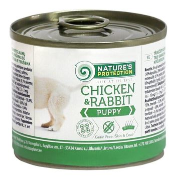 Nature's Protection Puppy chicken &rabbit – консервы корм с мясом курицы и кролика для щенков
