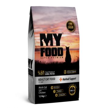 MyFood (Майфуд) Hairball Support - Сухий для дорослих котів для виведення грудочок в шерсті, з куркою