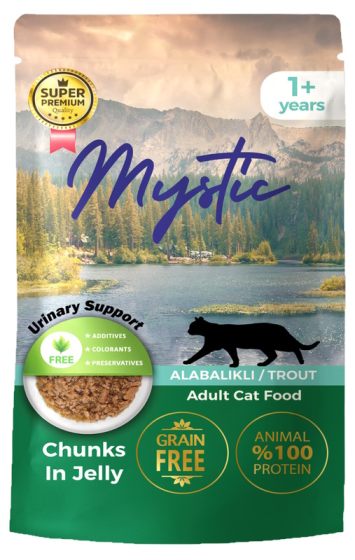 Mystic (Мистик) Cat - Влажный корм для стерилизованные кошек, кусочки в желе с лососем