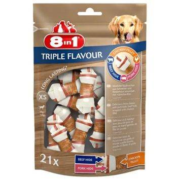 8in1 (8в1) Triple Flavour - Ласощі-кісточка жувальна для собак