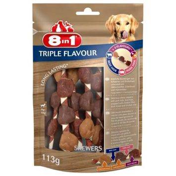 8in1 (8в1) Triple Flavour - Ласощі шашлички для собак