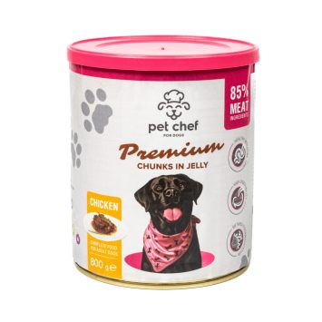 Pet Chef -  Консервований корм для собак кусочки в желе с курицей