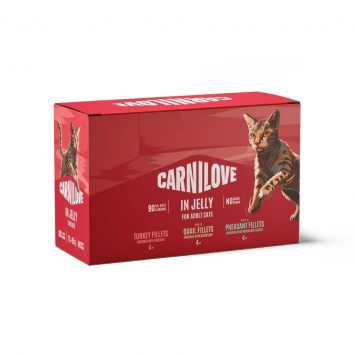 Carnilove (Карнилав) Cat Adult Jelly Multipack - Влажный беззерновой для взрослых кошек, набор из 3 вкусов кусочки в желе