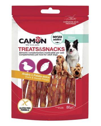 Camon (Камон) Treats & Snacks - лакомство для собак палочки из утки и батата 80г