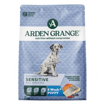 Arden Grange (Арден Грандж) Puppy/Junior Sensitive - Сухой корм с океанической белой рыбой и картофелем для щенков с чувствительным пищеварением
