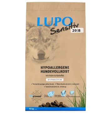 Luposan Lupo Sensitiv 20/8 - Корм для взрослых малоактивных собак с чувствительным пищеварением (курица)