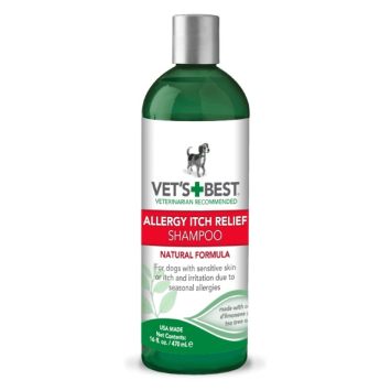 Vet`s Best (Ветс Бест) Allergy Itch Relief Shampoo - Шампунь для собак при аллергии, для ухода за чувствительной кожей, устраняет зуд и раздражения
