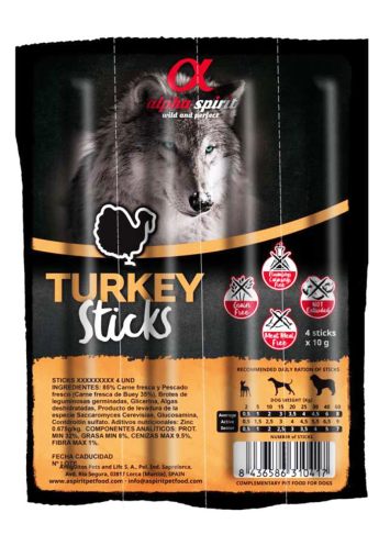 Alpha Spirit (Альфа Спирит) Sticks Turkey - Полувлажное лакомство для собак (индейка)