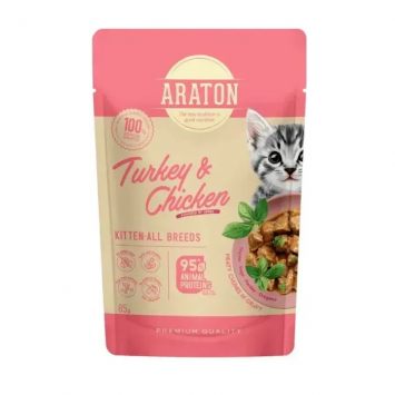 Araton  Kitten with Turkey and Chicken Влажный корм для котят с индейкой и курицей