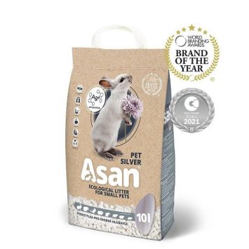 Asan (Асан) Pet Silver - Эконаполнитель из целлюлозы для грызунов с коллоидным серебром, нейтрализатор запаха