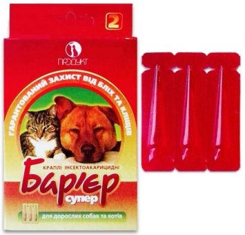 Барьер супер - Капли против блох и клещей для собак и котов 