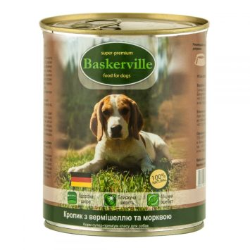 Baskerville (Баскервиль) - Консервированный корм для собак (кролик/вермишель/морковка)