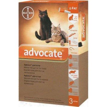 Advocate (Адвокат) - Капли против паразитов для кошек до 4 кг (1 пипетка)