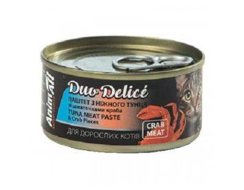 AnimAll (ЭнимАлл) Duo Delice Tuna Meat Paste - Влажный корм для кошек с тунцом и крабом