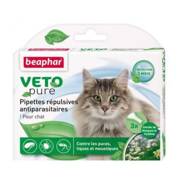 Beaphar (Беафар) Veto  pure БиоКапли от паразитов для кошек