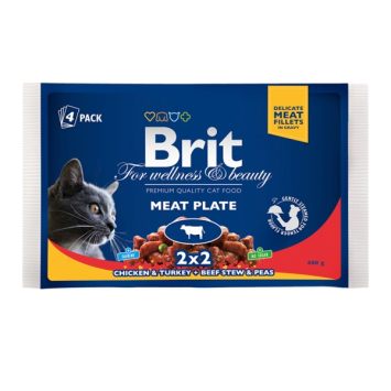 Brit Premium Влажный корм Ассорти Мясная тарелка (пауч)